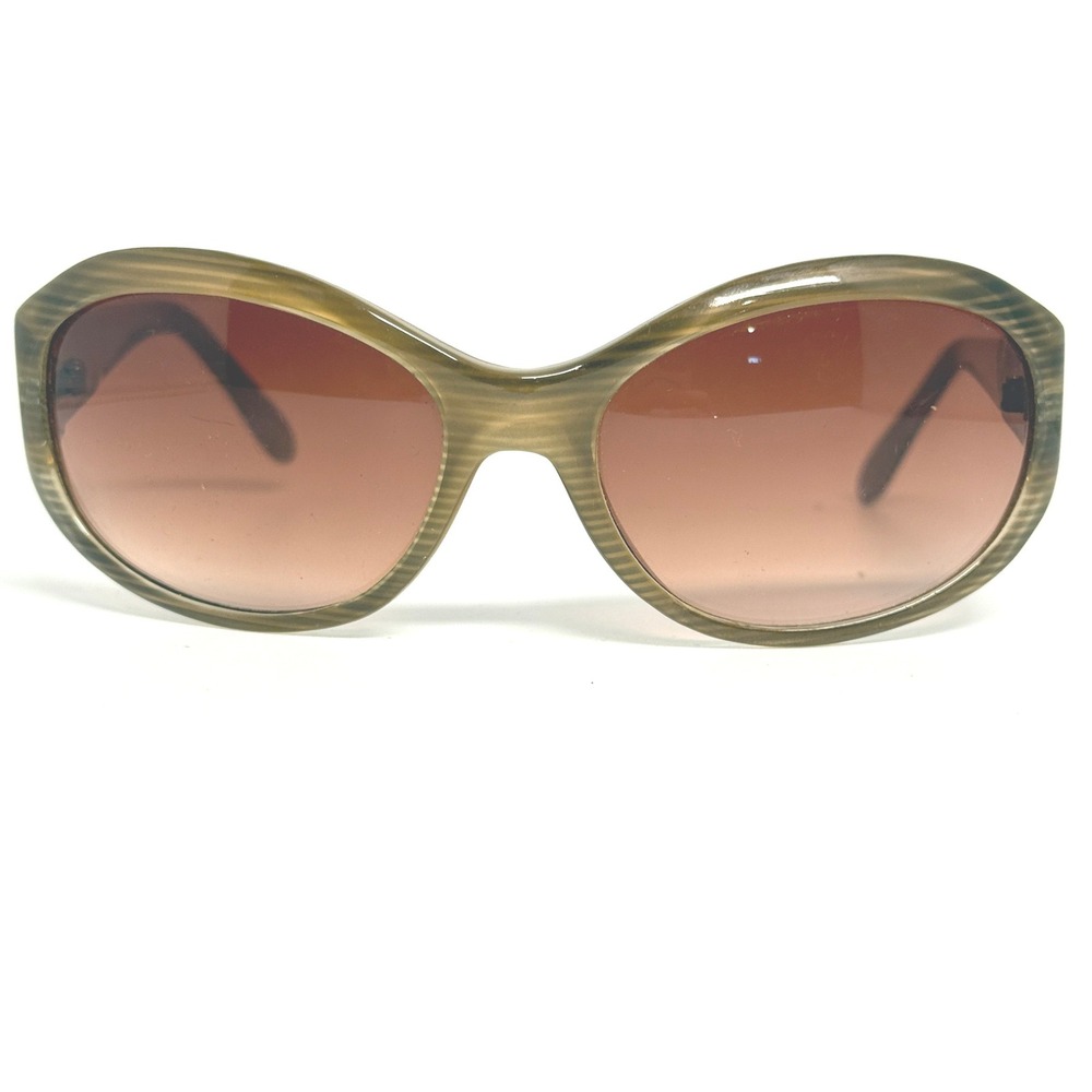 Nine & Co‎ Womens Sunglasses Brown Striped Oval Frame Gradient Lens 22614